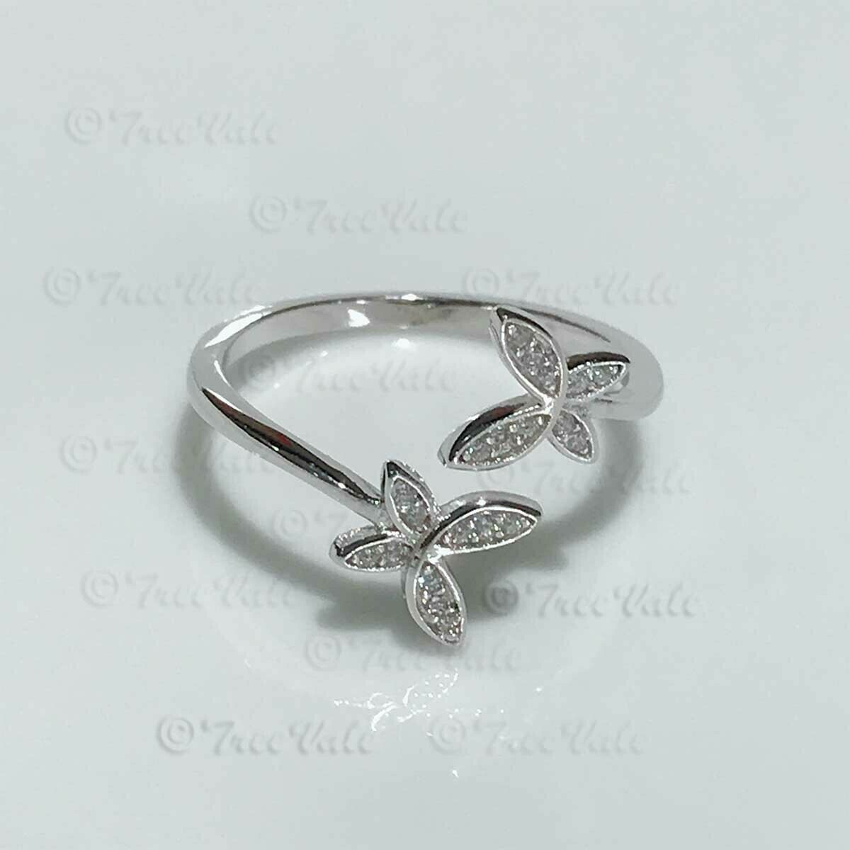 925 Sterling Silver Adjustable Angel Wing Ring – Butterfly Wing Design, Sizable