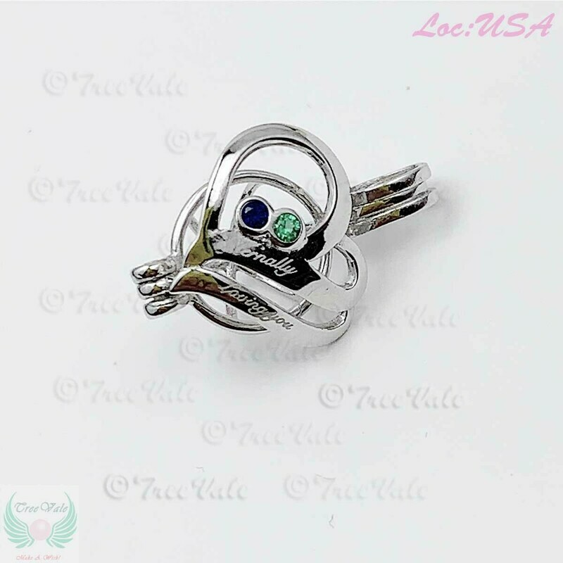 Eternally Loving You - Solid 925 Sterling Silver - Locket Pearl Cage Pendant - Hold 6mm-8mm Pearl