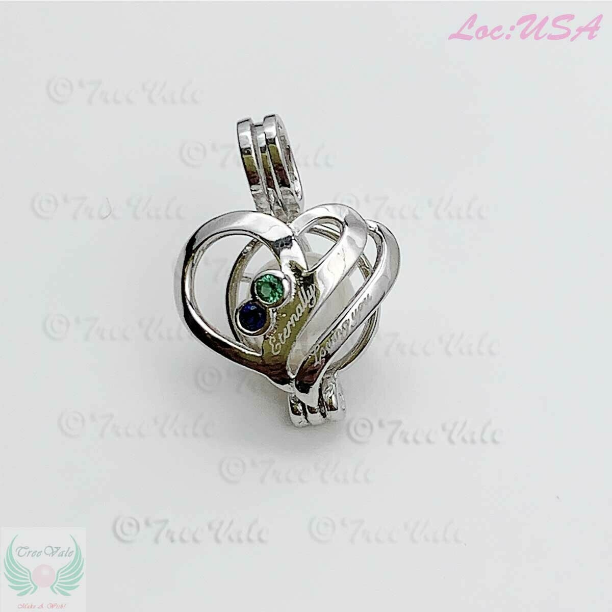 Eternally Loving You - Solid 925 Sterling Silver - Locket Pearl Cage Pendant - Hold 6mm-8mm Pearl