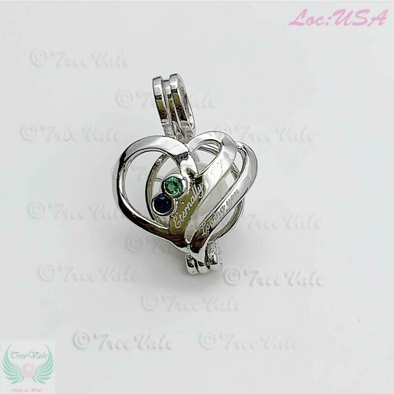 Eternally Loving You - Solid 925 Sterling Silver - Locket Pearl Cage Pendant - Hold 6mm-8mm Pearl