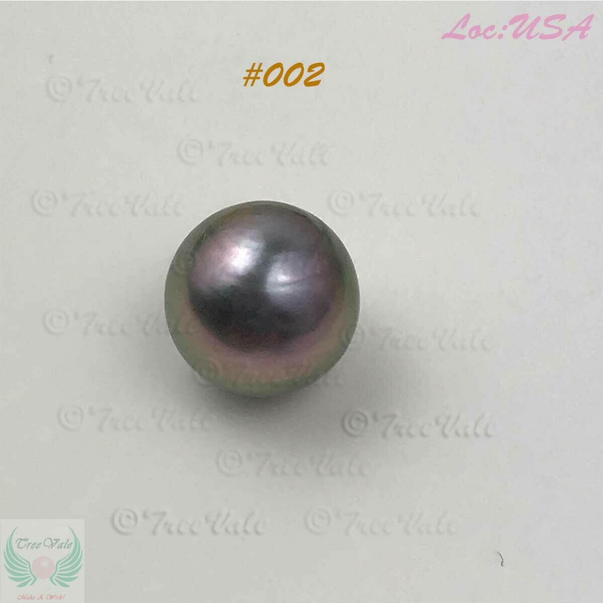 Tahitian Loose Pearl - 8.9mm Dark Silver Lotus Pink Glow