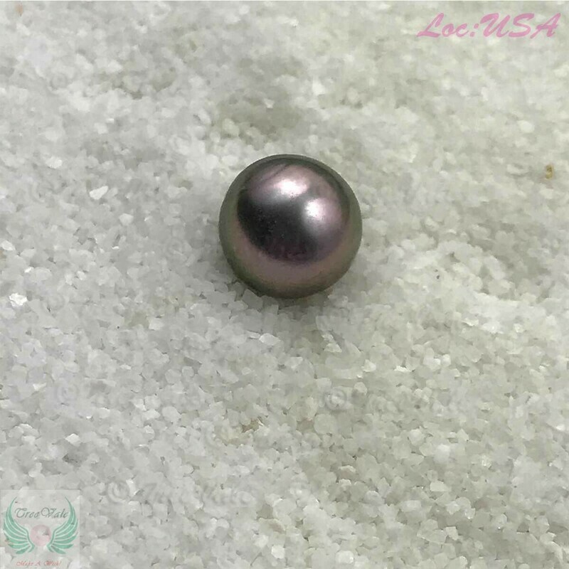 Tahitian Loose Pearl - 8.9mm Dark Silver Lotus Pink Glow