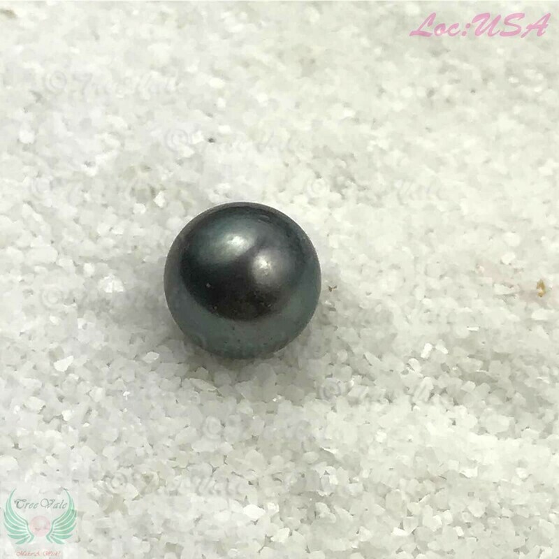 Tahitian Loose Pearl - 9.2mm Dark Silver Greenish Glow