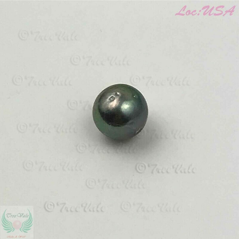 Tahitian Loose Pearl - 8.4mm Dark Silver Lotus Pink Glow