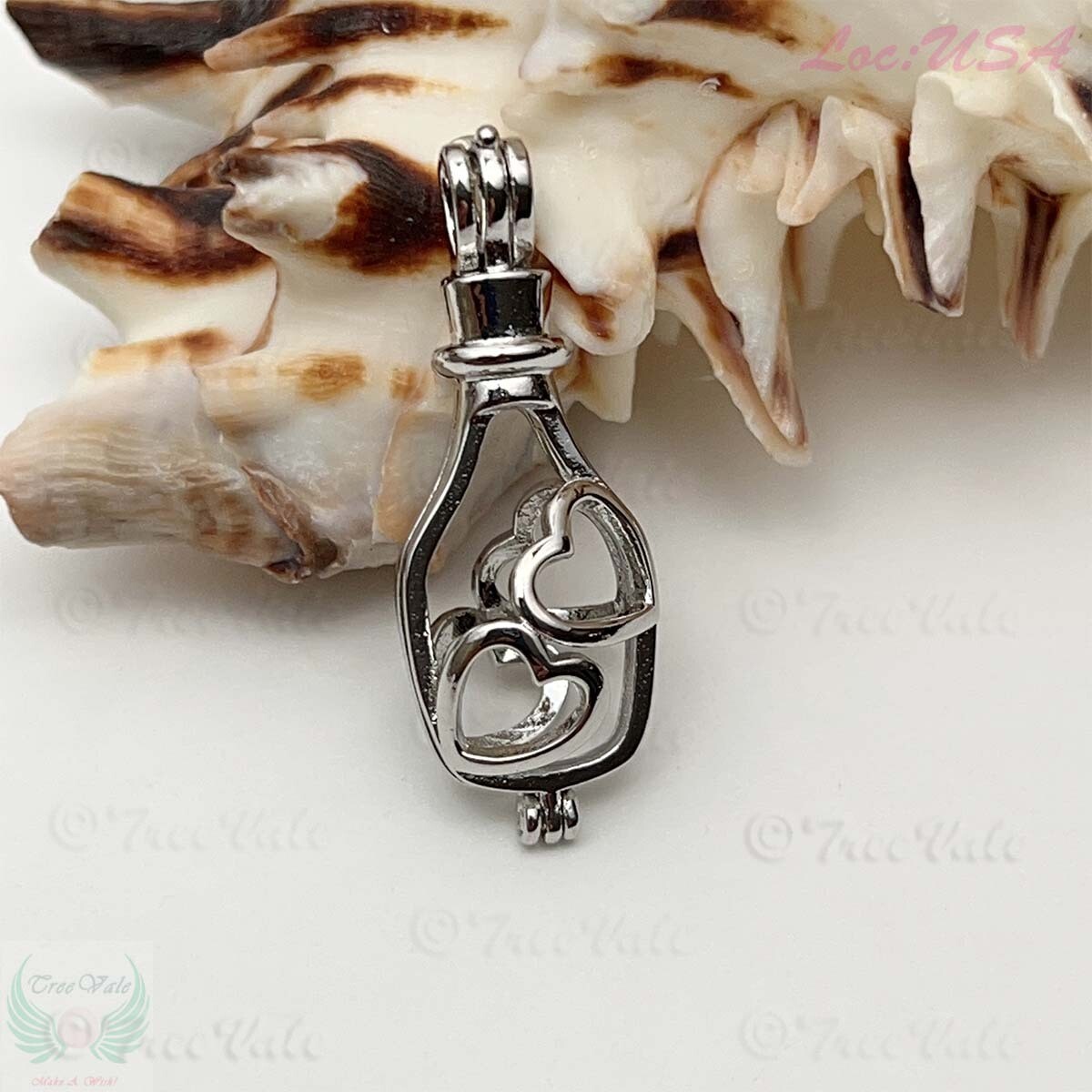 Pearl in the Bottle Locket Pearl Cage Pendant - Hold 5mm - 8mm Pearl