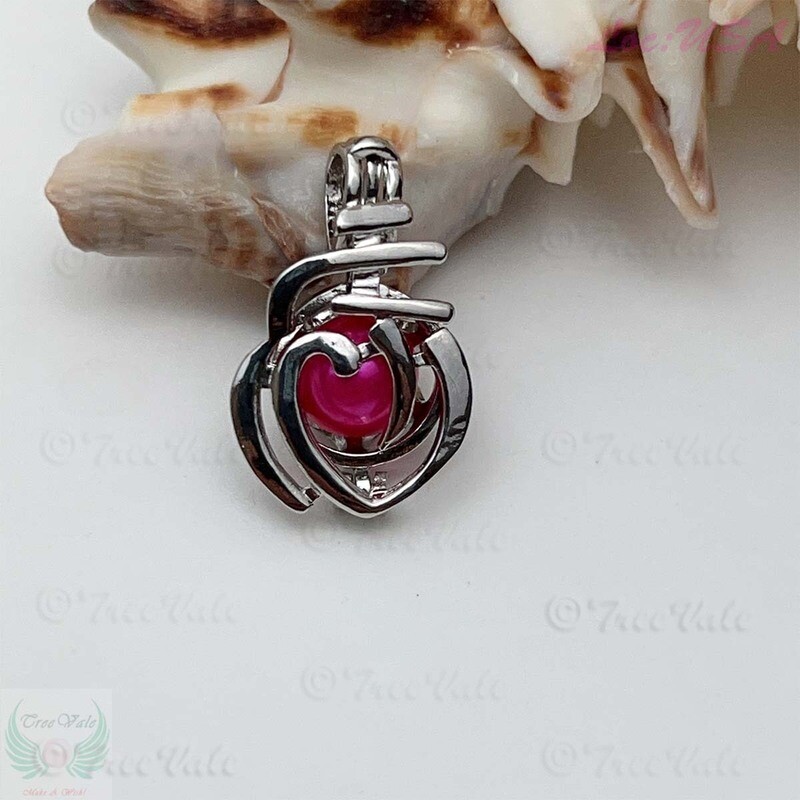 Contented Heart Locket Pearl Cage Pendant - Can Hold 5mm - 7mm Pearl
