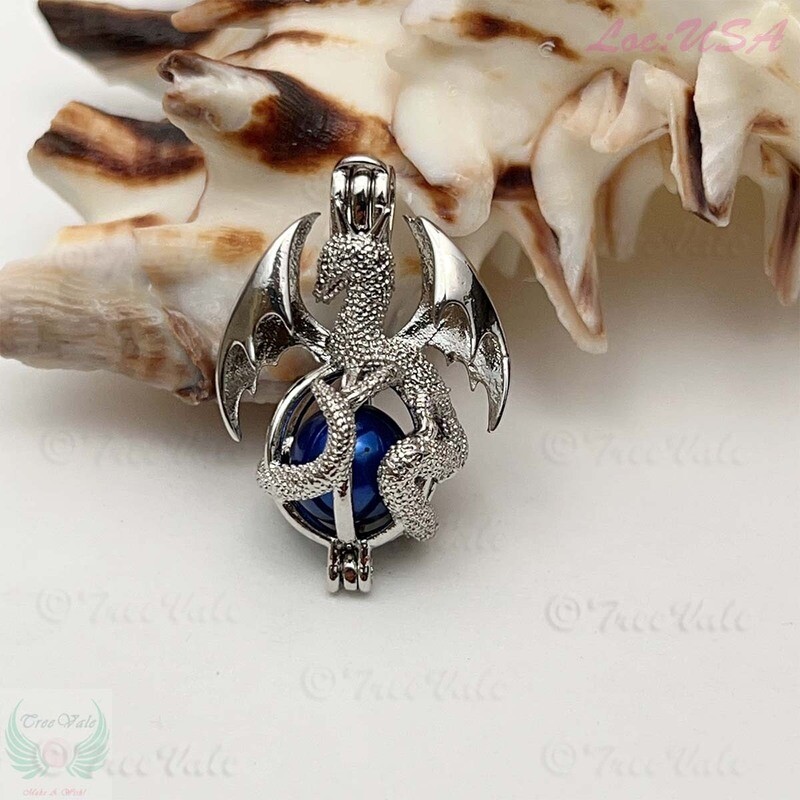 Dragon Pearl Locket Pearl Cage Pendant - Hold 5mm - 8mm Pearl