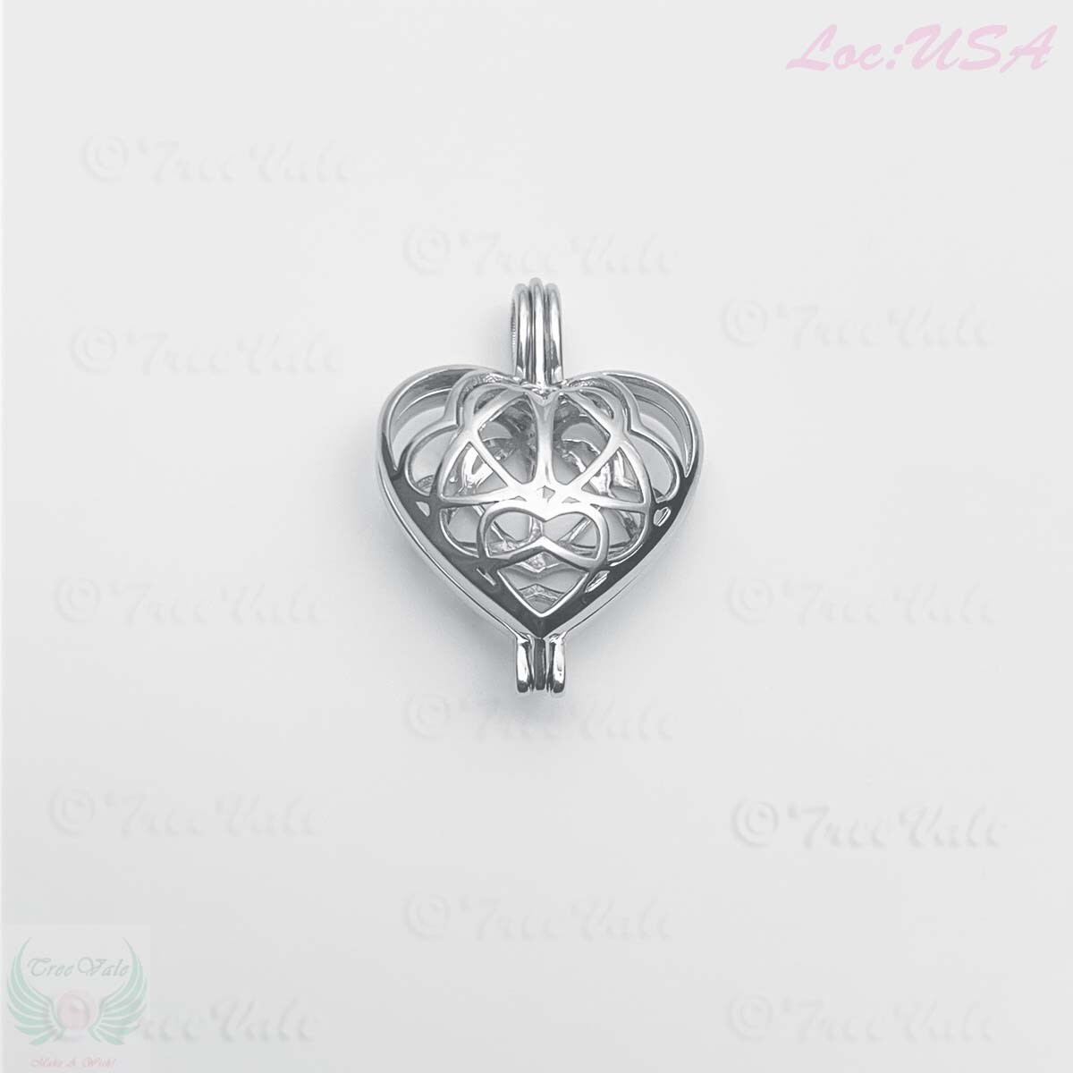 Heartiva - Solid 925 Sterling Silver - Locket Pearl Cage Pendant - Hold 6mm-8mm Pearl