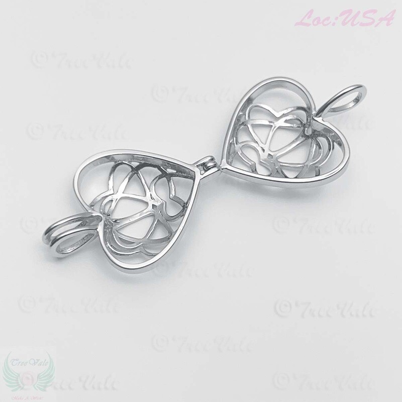 Heartiva - Solid 925 Sterling Silver - Locket Pearl Cage Pendant - Hold 6mm-8mm Pearl