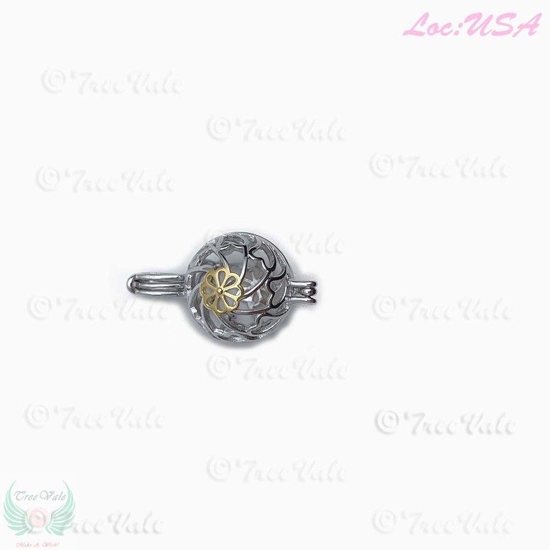 Wild Daisy Flower - Solid 925 Sterling Silver - Locket Pearl Cage Pendant - Hold 6mm-12mm Pearl