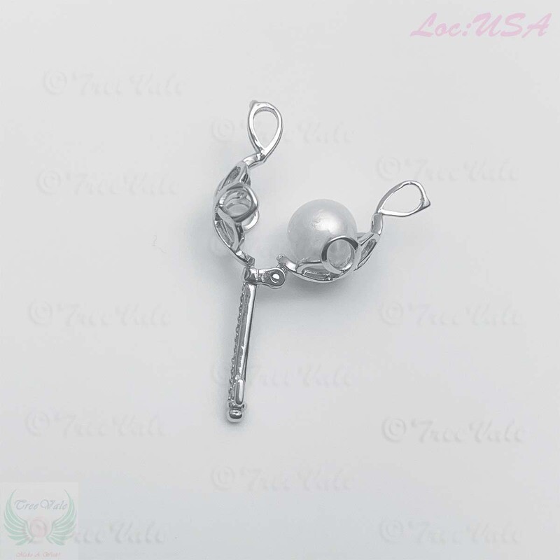 Eternity Knot Key - Solid 925 Sterling Silver - Locket Pearl Cage Pendant - Hold 6mm-8mm Pearl