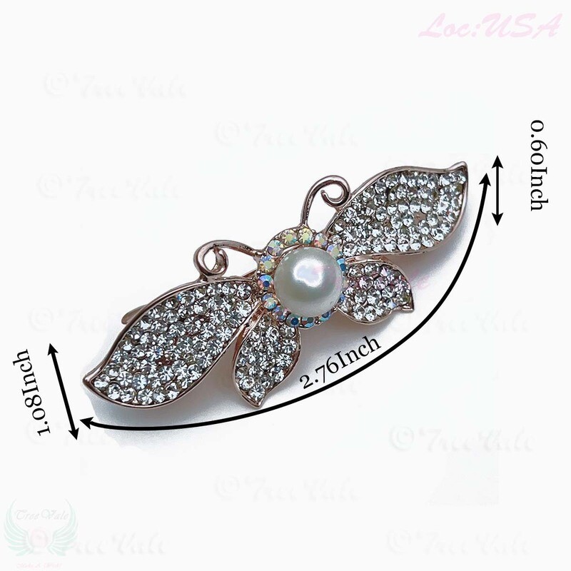 Barrette Hair Clip - Crystal, Pearl, Baby Butterfly