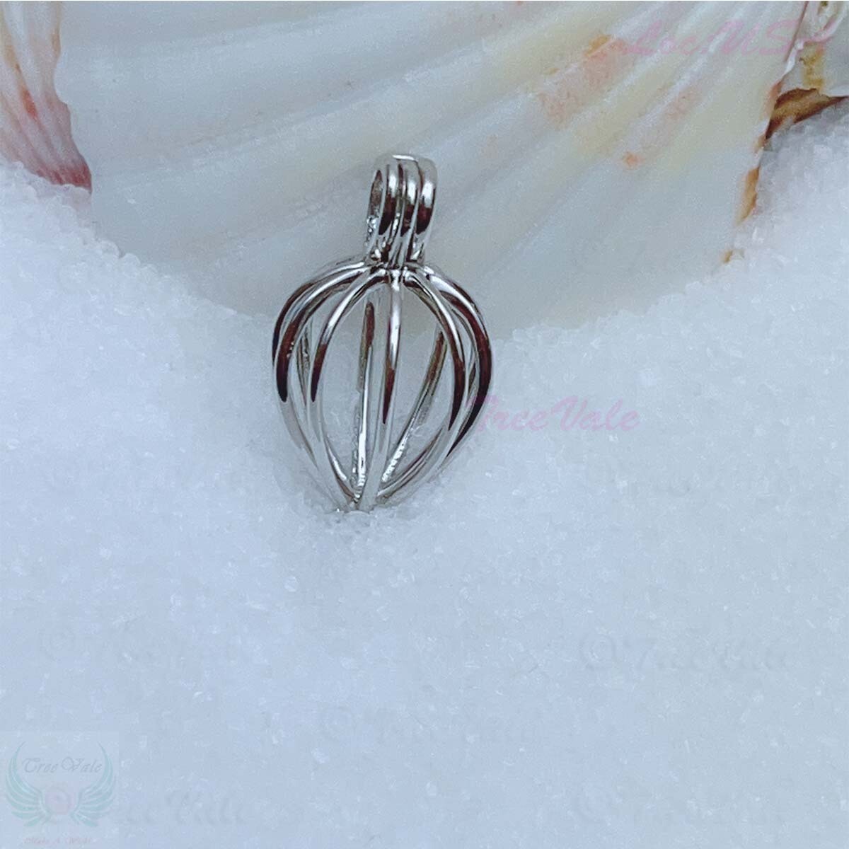 Rainy Drop - Solid 925 Sterling Silver - Locket Pearl Cage Pendant - Hold 5mm-9mm Pearl