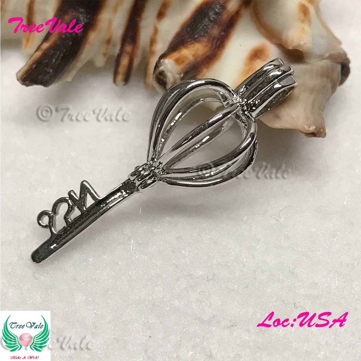 Perfect Key - Silver Plated - Locket Pearl Cage Pendant - Hold 6mm - 9mm Pearl