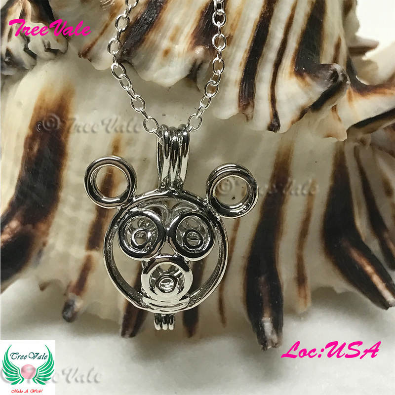 Meeska Mooska - Silver Plated - Locket Pearl Cage Pendant - Hold 6mm - 8mm Pearl