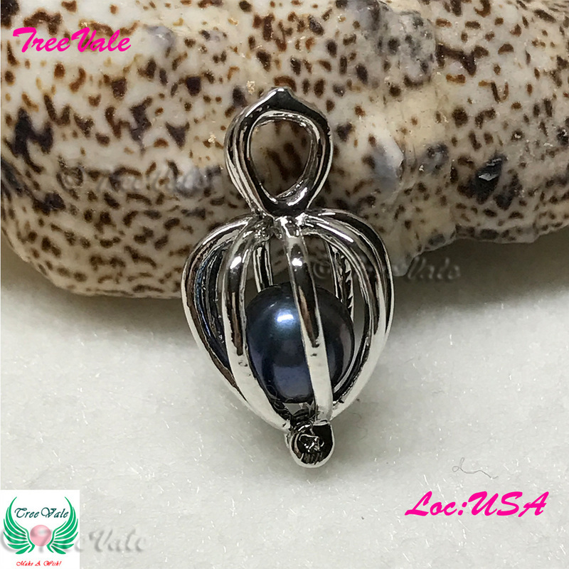Rainy Drop - Silver Plated - Locket Pearl Cage Pendant - Hold 5mm - 9mm Pearl