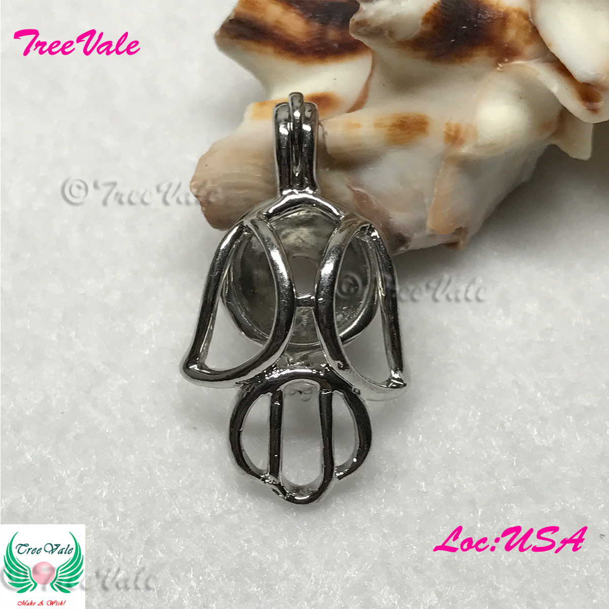 Lucky Dove - Silver Plated - Locket Pearl Cage Pendant - Hold 6mm - 8mm Pearl