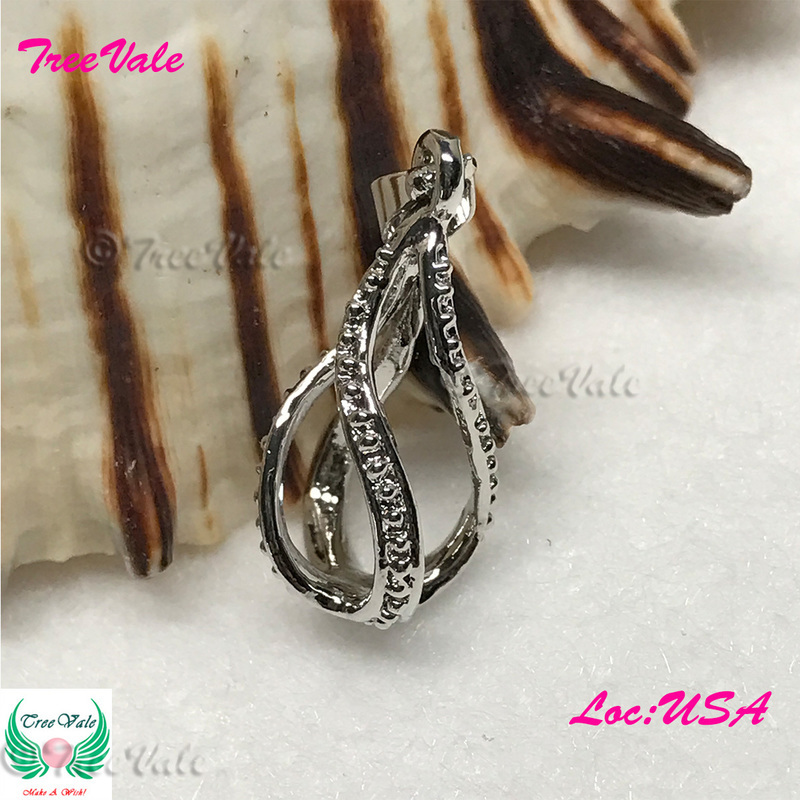 Twisted Rainy Drop - Silver Plated - Locket Pearl Cage Pendant - Hold 6mm - 9mm Pearl
