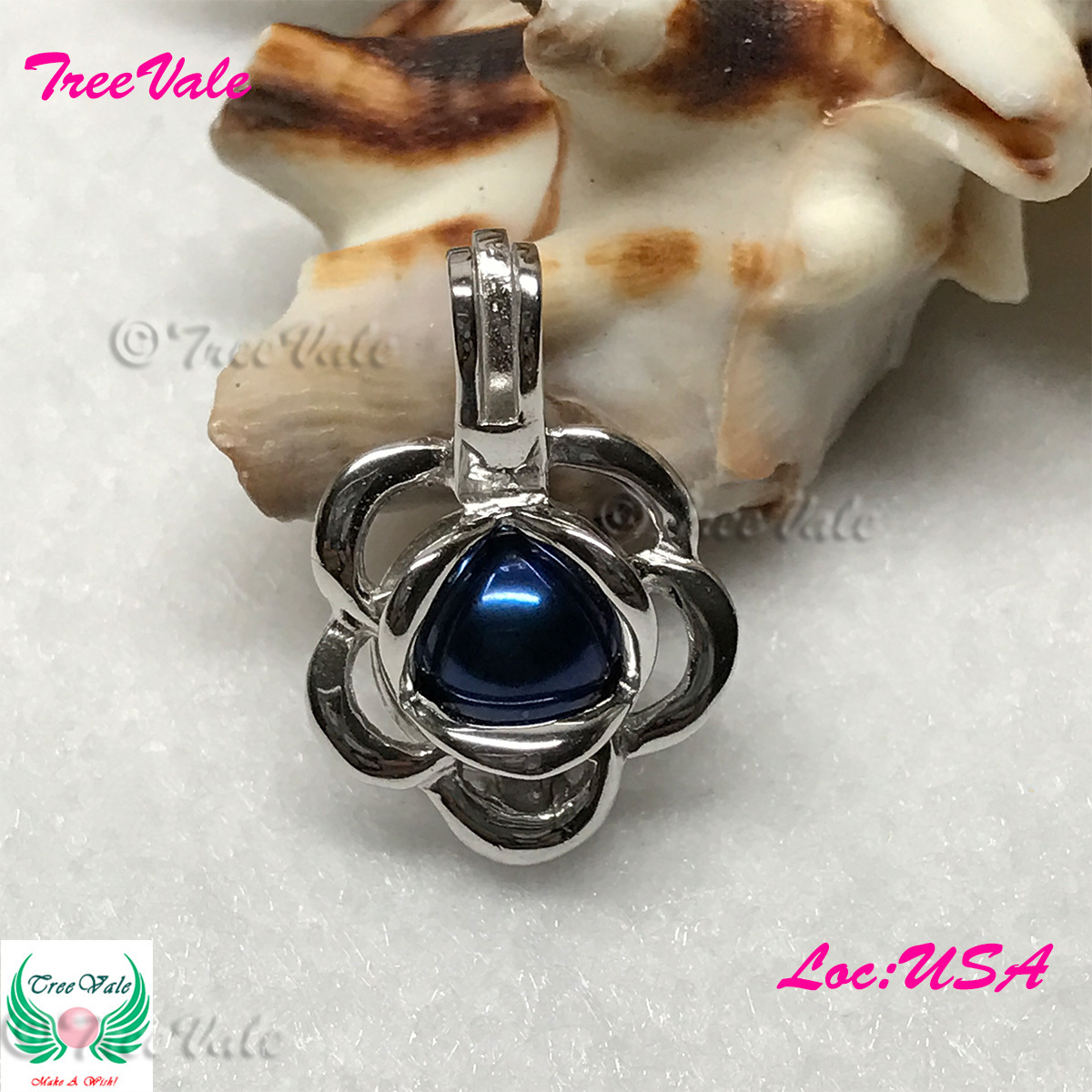 Blooming Flower - Solid 925 Sterling Silver - Locket Pearl Cage Pendant - Hold 6mm - 8mm Pearl