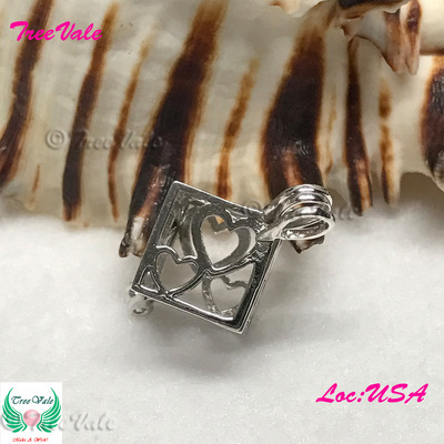 Binding Cube - Solid 925 Sterling Silver - Locket Pearl Cage Pendant - Hold 6mm - 8mm Pearl