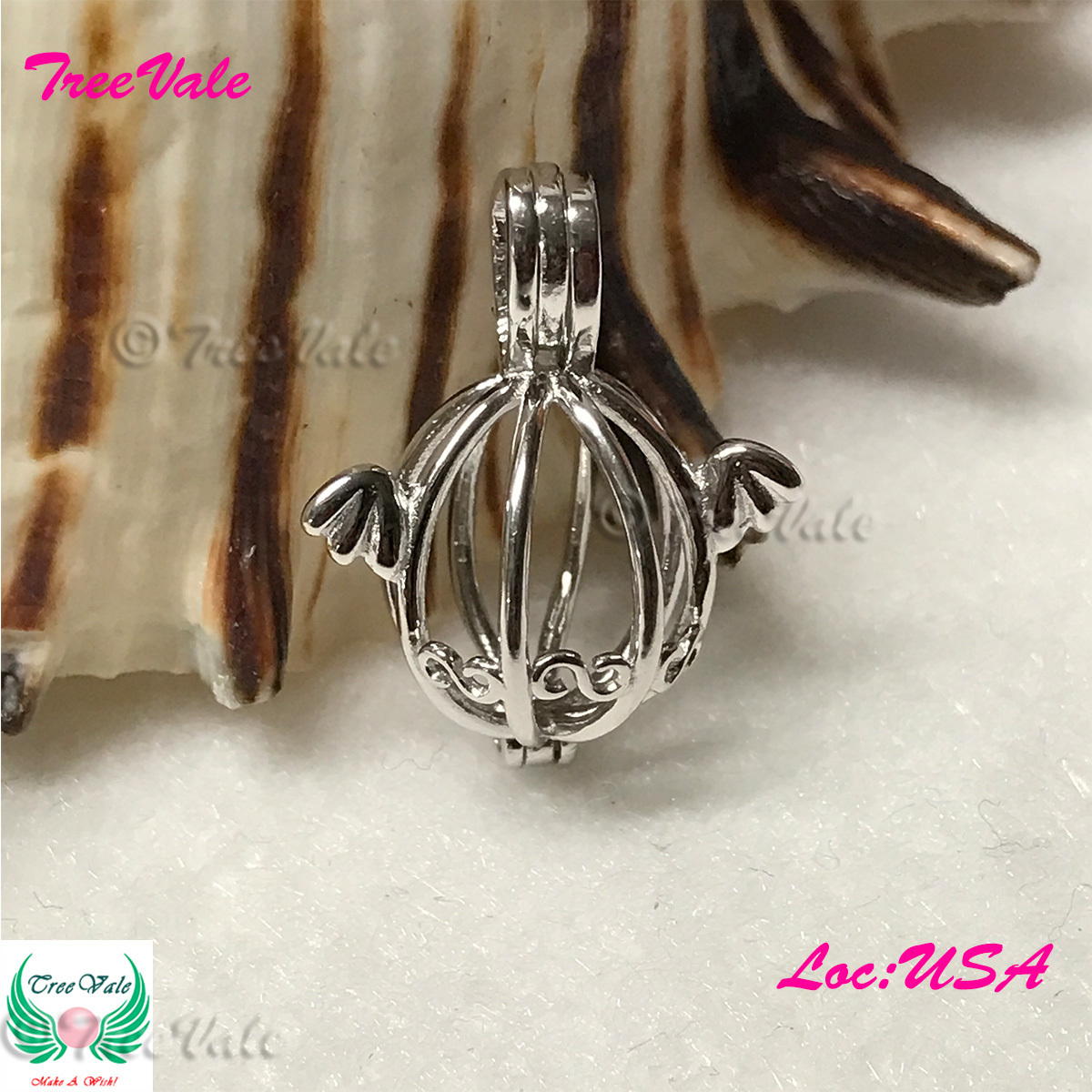 Be Free Cage - Solid 925 Sterling Silver - Locket Pearl Cage Pendant - Hold 6mm-9mm Pearl