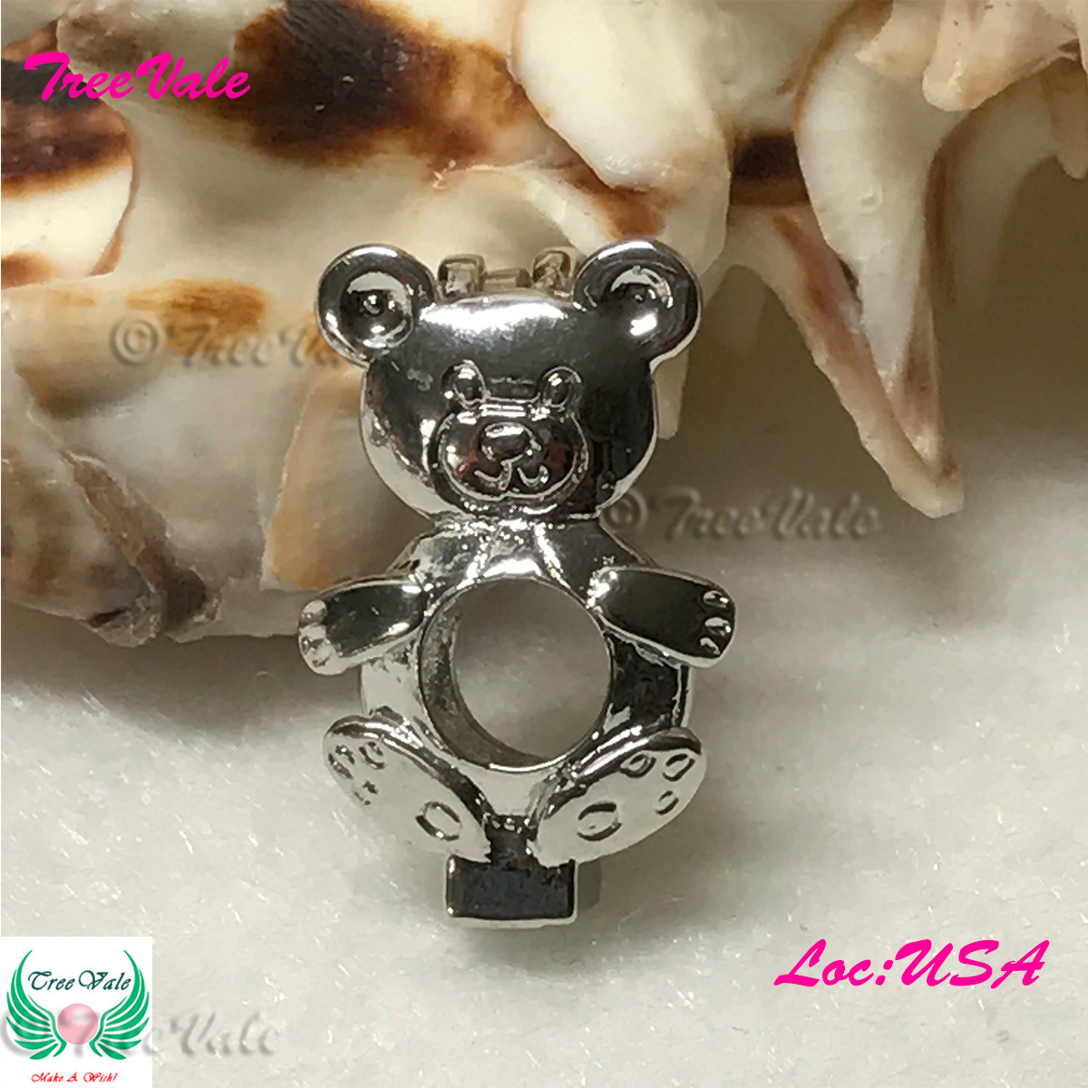 Huggy Bear - Silver Plated - Locket Pearl Cage Pendant - Hold 6mm - 8mm Pearl