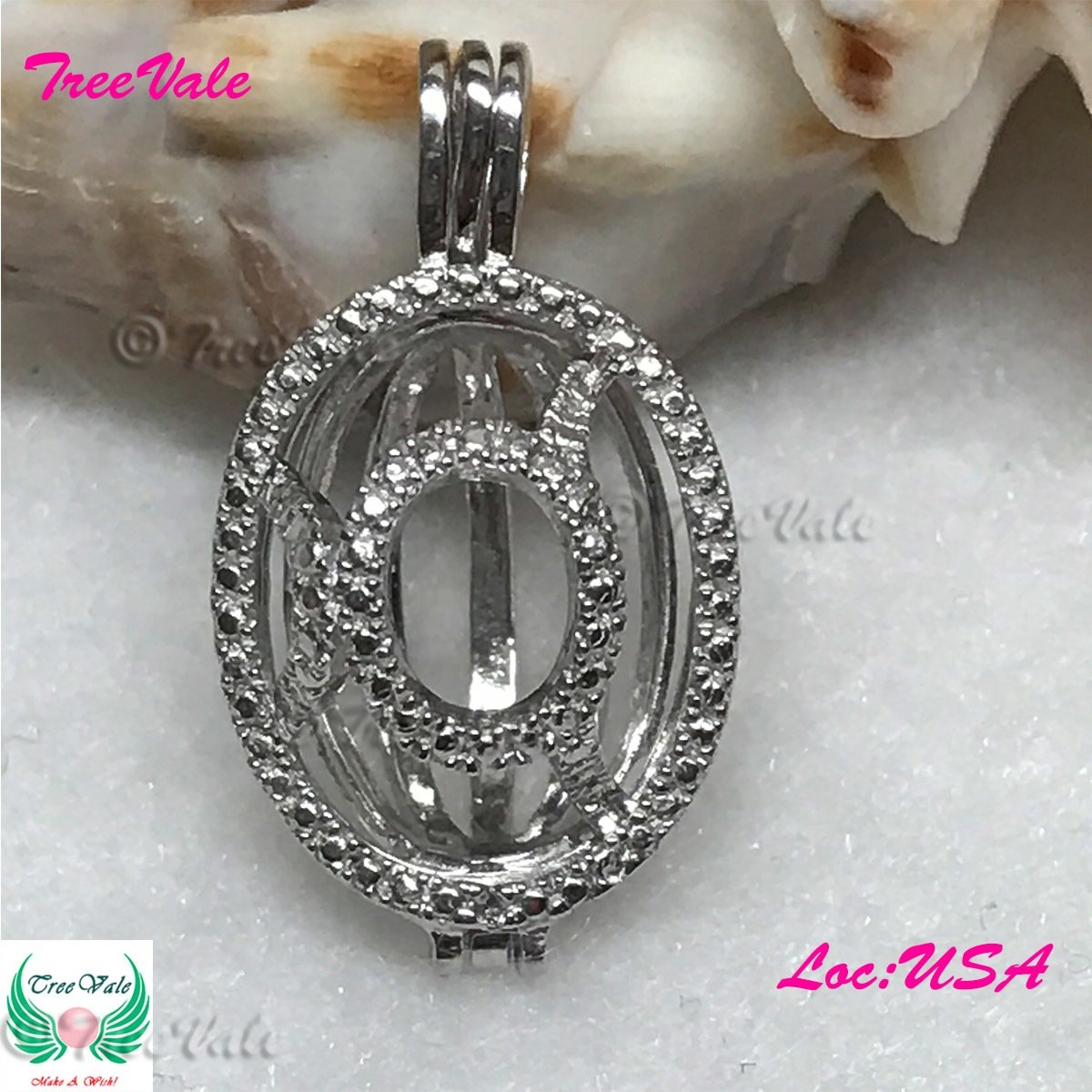 Cowboy Hat - Solid 925 Sterling Silver - Locket Pearl Cage Pendant - Hold 6mm-9mm Pearl