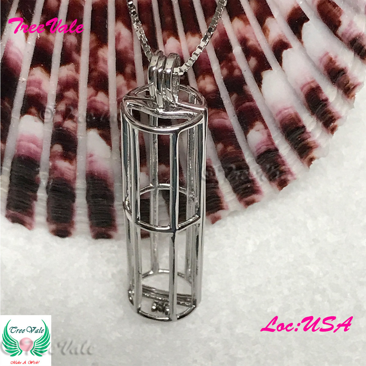 Enchanted Tube - Solid 925 Sterling Silver - Locket Pearl Cage Pendant - Hold 6mm-8mm Pearl