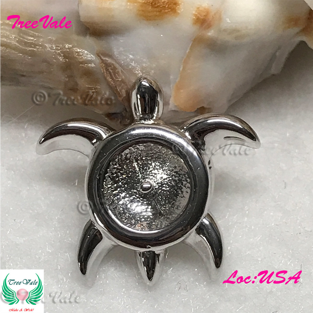 Turtle Pendant Setting - 925 Sterling Silver