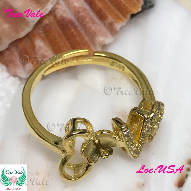LOVE ADJUSTABLE Ring Setting - 925 Sterling Silver