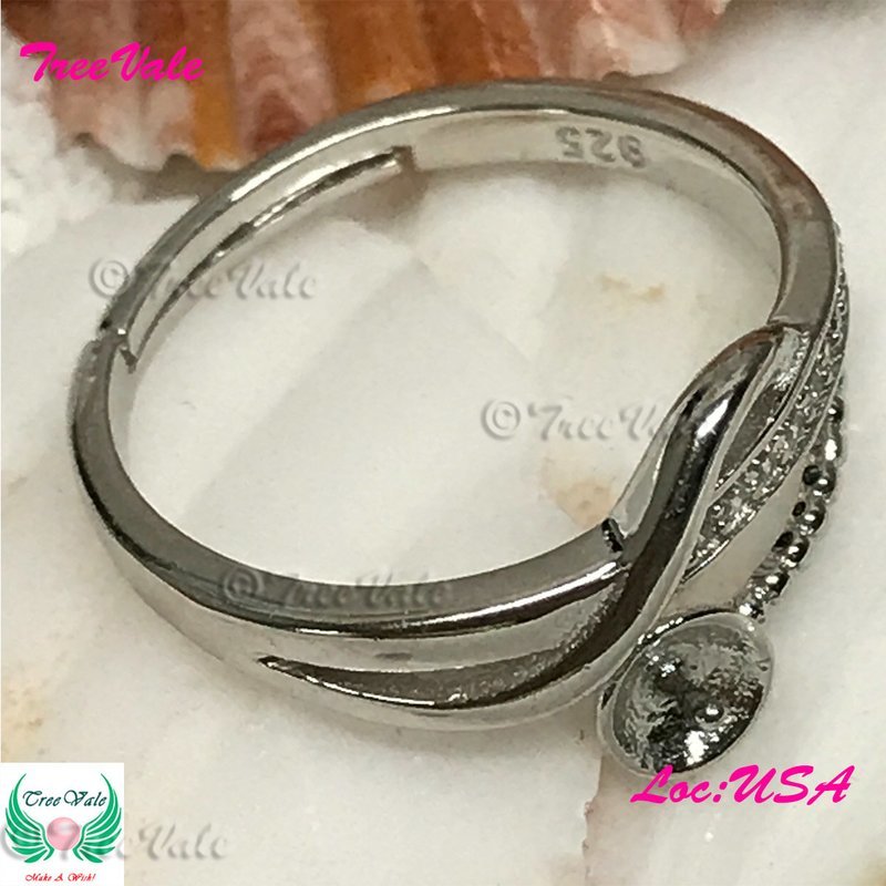 Twisted Halo ADJUSTABLE Ring Setting - 925 Sterling Silver
