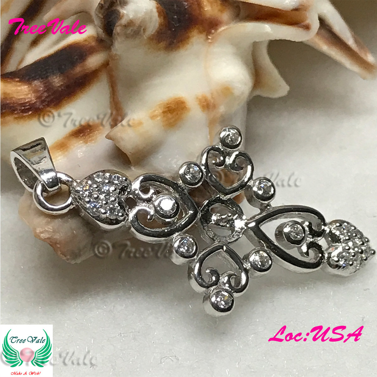 Hearts Halo Pendant Setting - 925 Sterling Silver