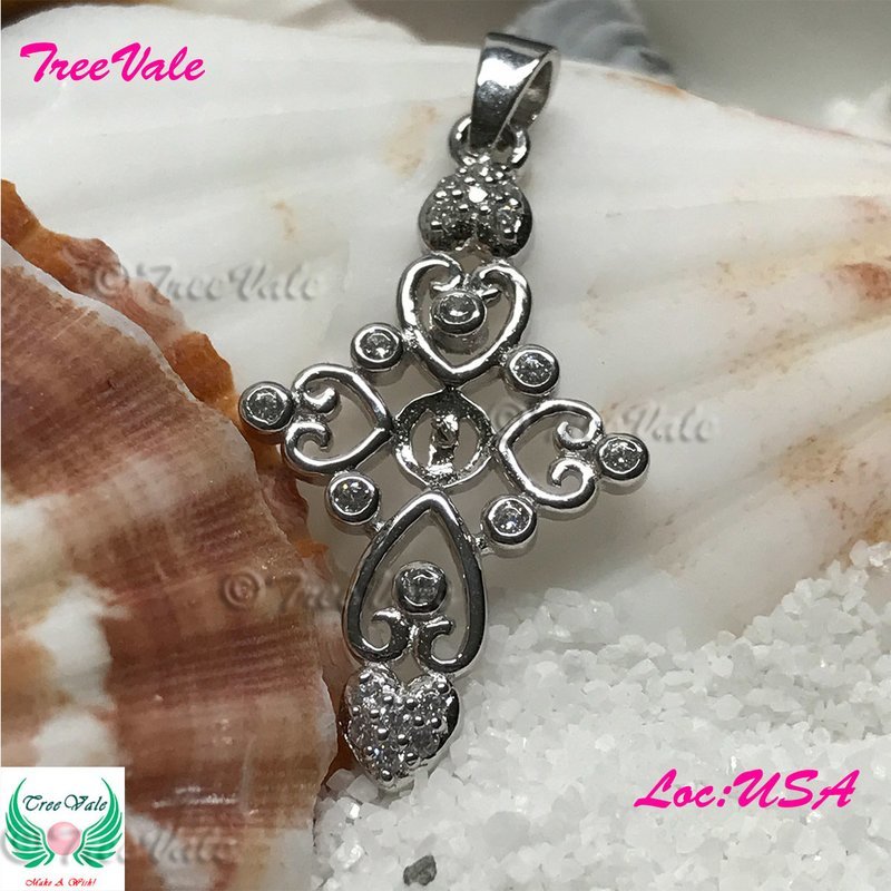 Hearts Halo Pendant Setting - 925 Sterling Silver