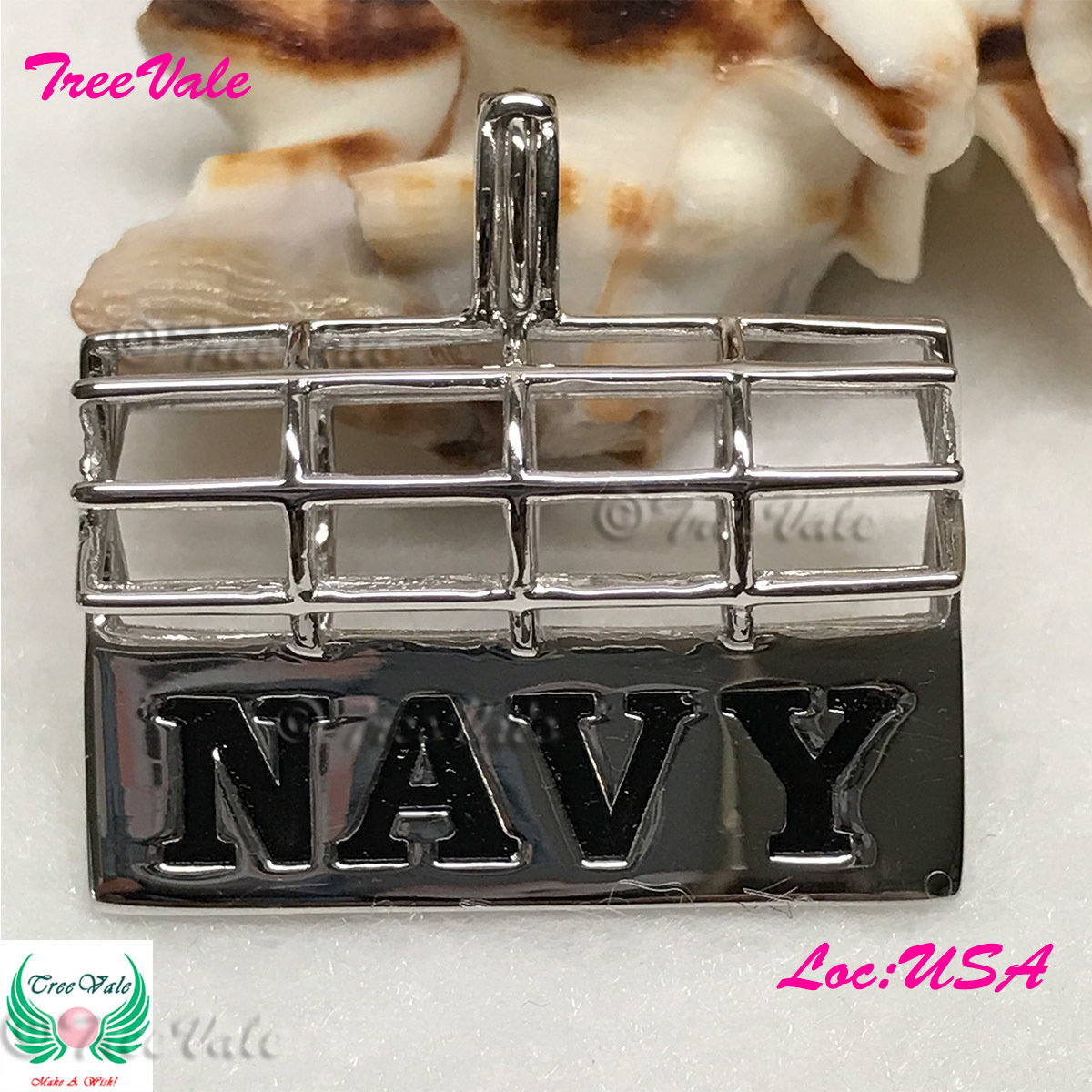 NAVY - Solid 925 Sterling Silver - Locket Pearl Cage Pendant - Hold 6mm-9mm Pearl