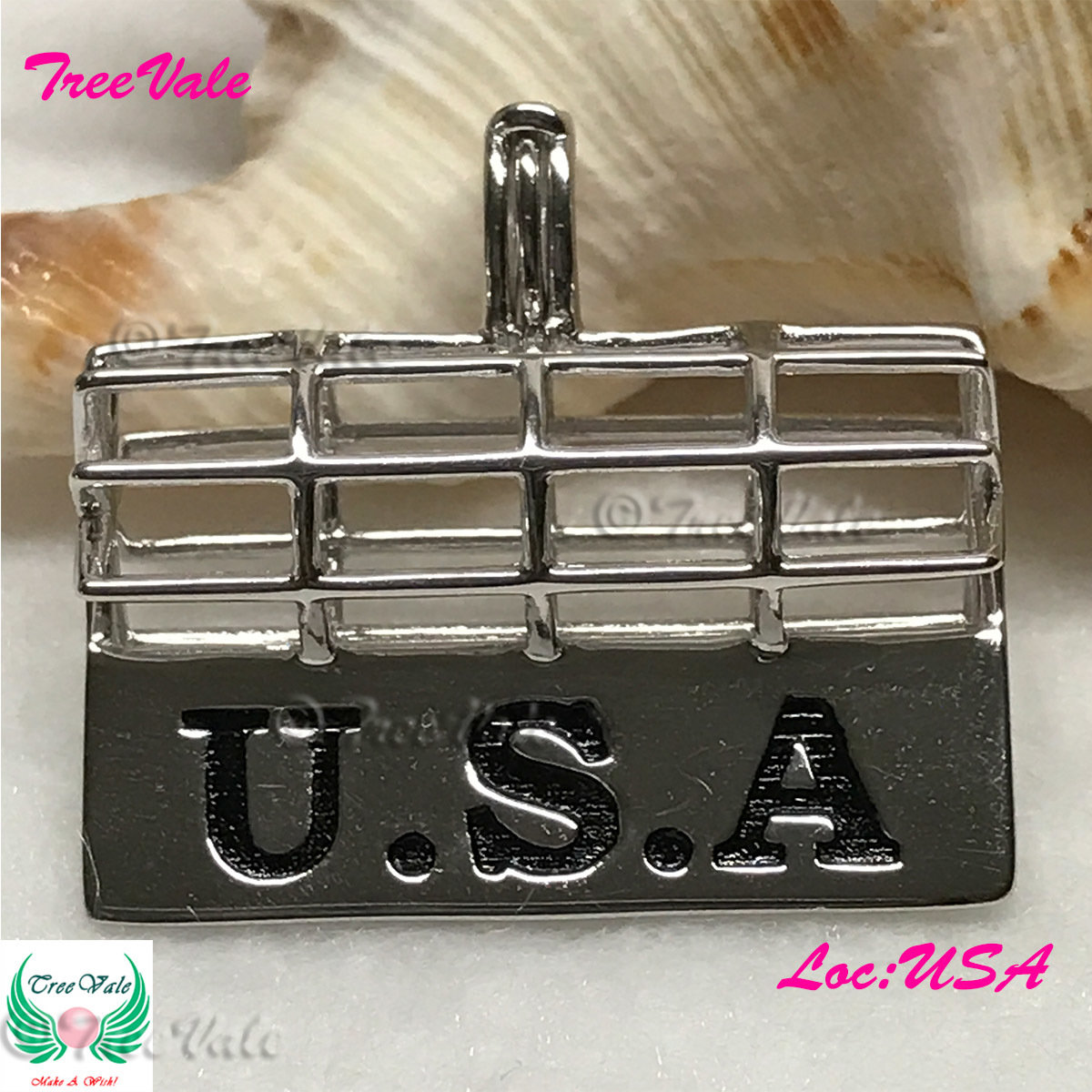 USA - Solid 925 Sterling Silver - Locket Pearl Cage Pendant - Hold 6mm - 8mm Pearl