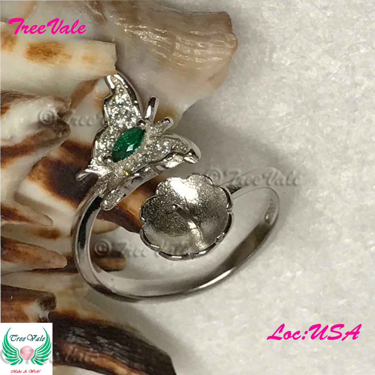Butterfly of Hope ADJUSTABLE Ring Setting - 925 Sterling Silver