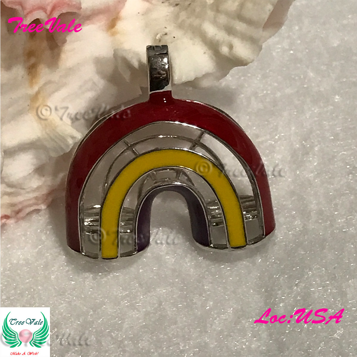 Bridge Rainbow - Solid 925 Sterling Silver - Locket Pearl Cage Pendant - Hold 6mm-8mm Pearl