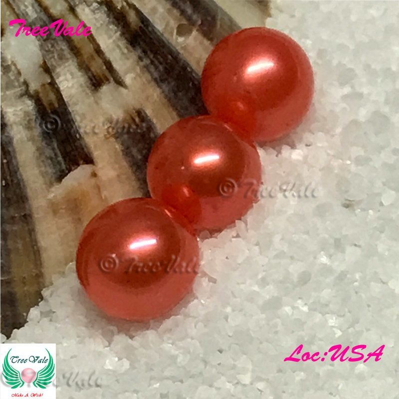 Loose SMALL Pearl [6-7mm]- Lava Orange