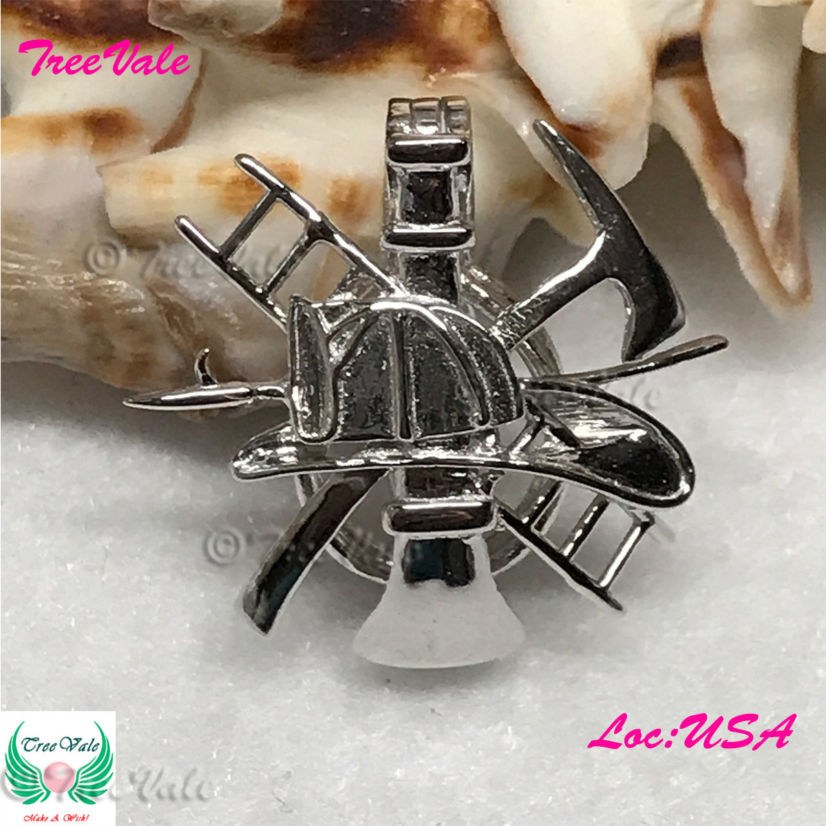 Firefighter Tools - Solid 925 Sterling Silver - Locket Pearl Cage Pendant - Hold 6mm-8mm Pearl