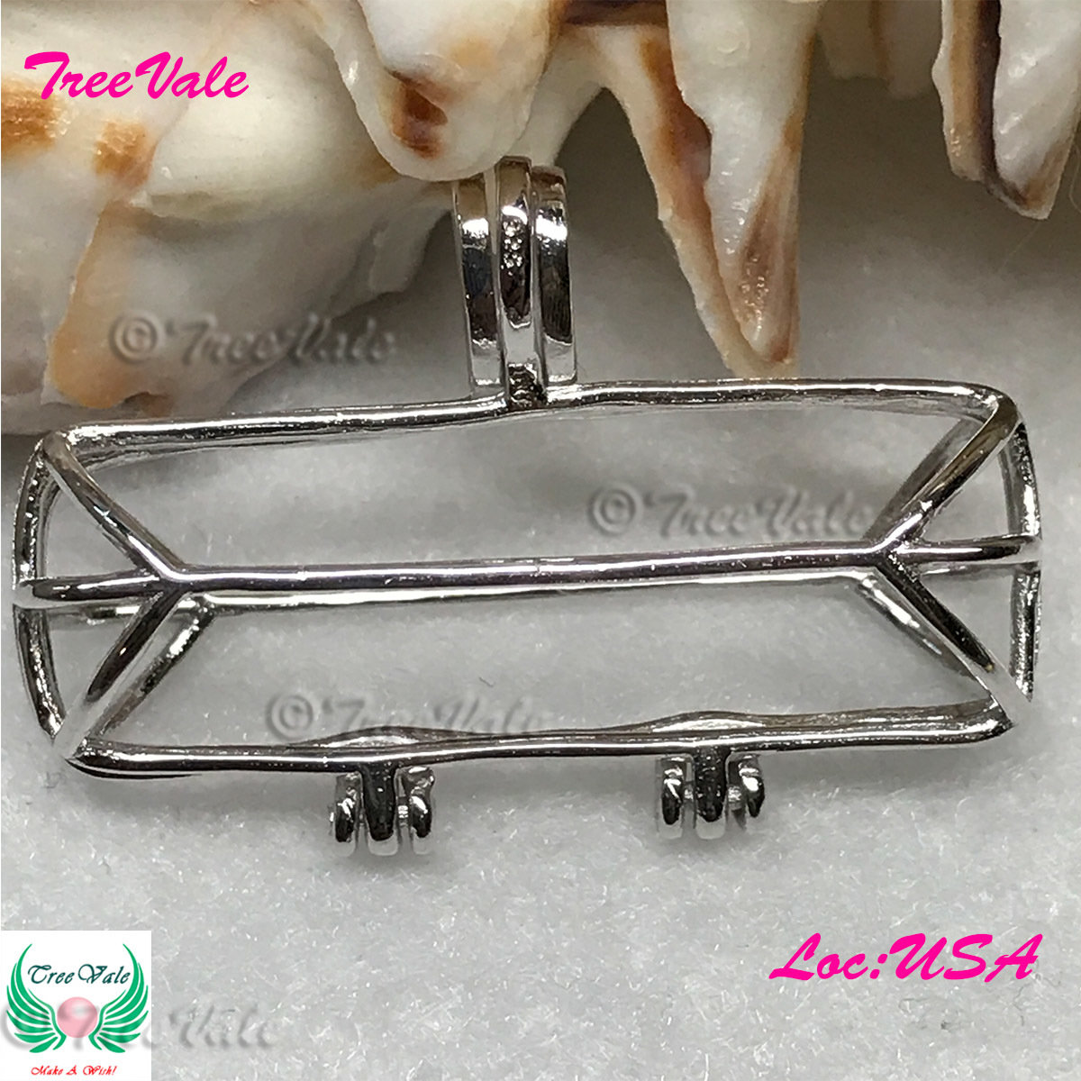 Molten Tube - Solid 925 Sterling Silver - Locket Pearl Cage Pendant - Hold 6mm-8mm Pearl