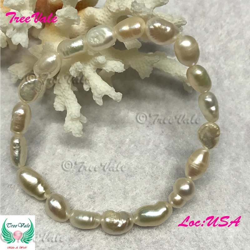 Tranquil Elastic Bracelet  - White
