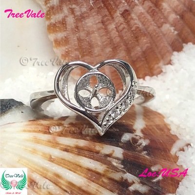 Cupid Heart ADJUSTABLE  Ring Setting - 925 Sterling Silver