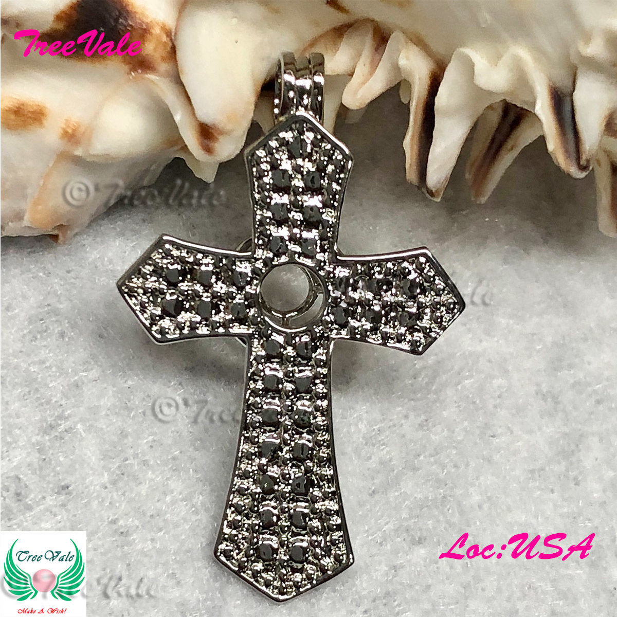 Angelic + Cross - Silver Plated - Locket Pearl Cage Pendant - Hold 6mm - 8mm Pearl
