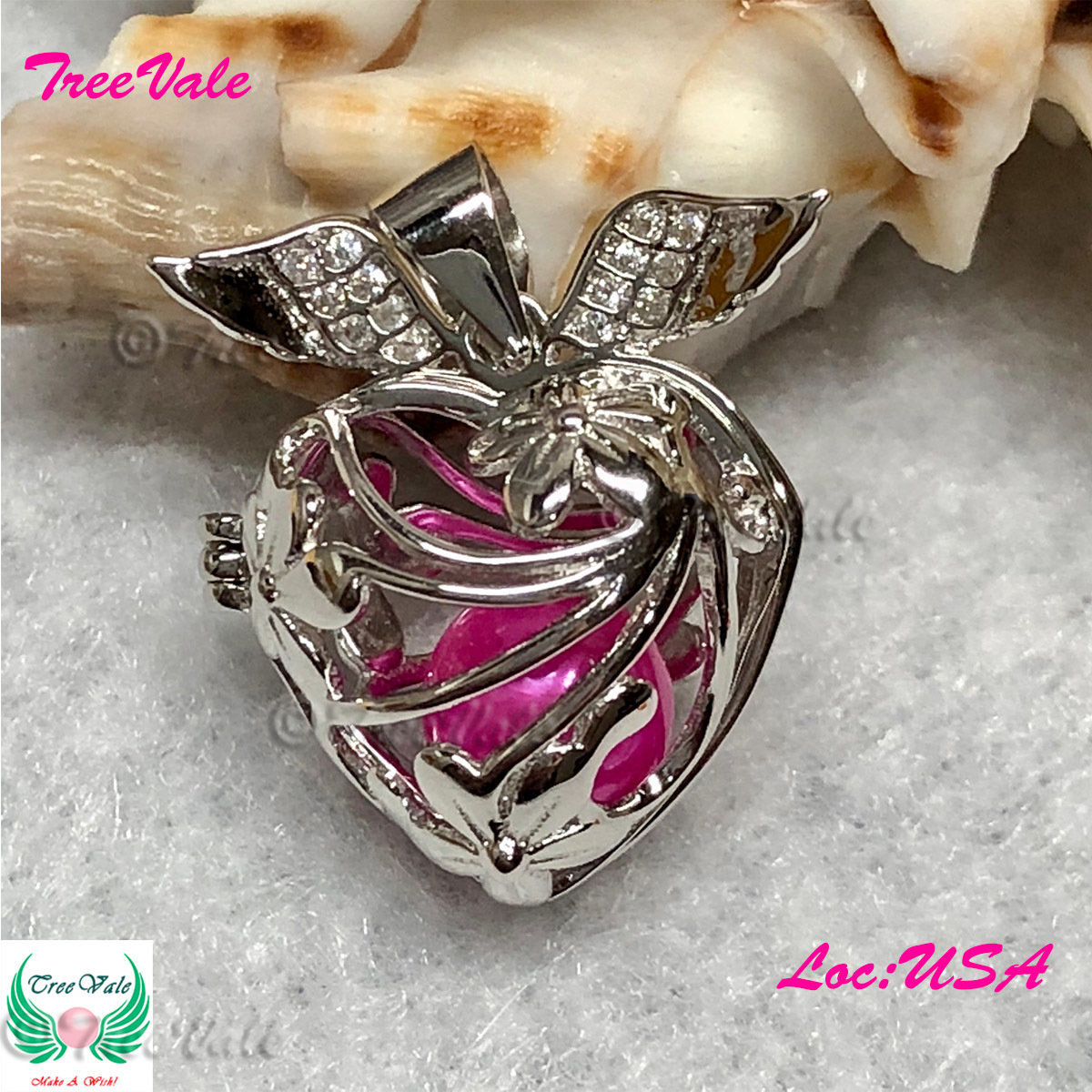 Modesty Flowers - Solid 925 Sterling Silver - Locket Pearl Cage Pendant - Hold 6mm-10mm Pearl