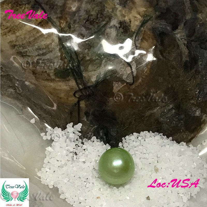 One Individually Wrapped Oyster Each With - Lime Green LARGE Pearl