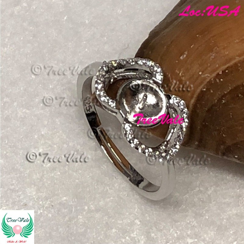 Paved Hearts Adjustable Ring - 925 Sterling Silver