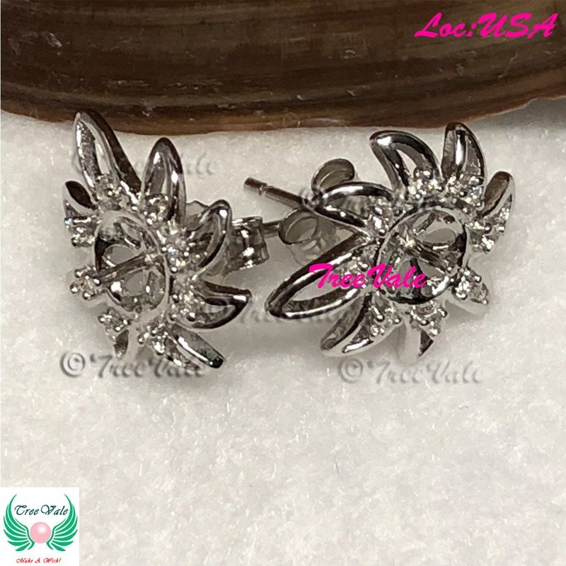 Mum Flower Earrings - 925 Sterling Silver