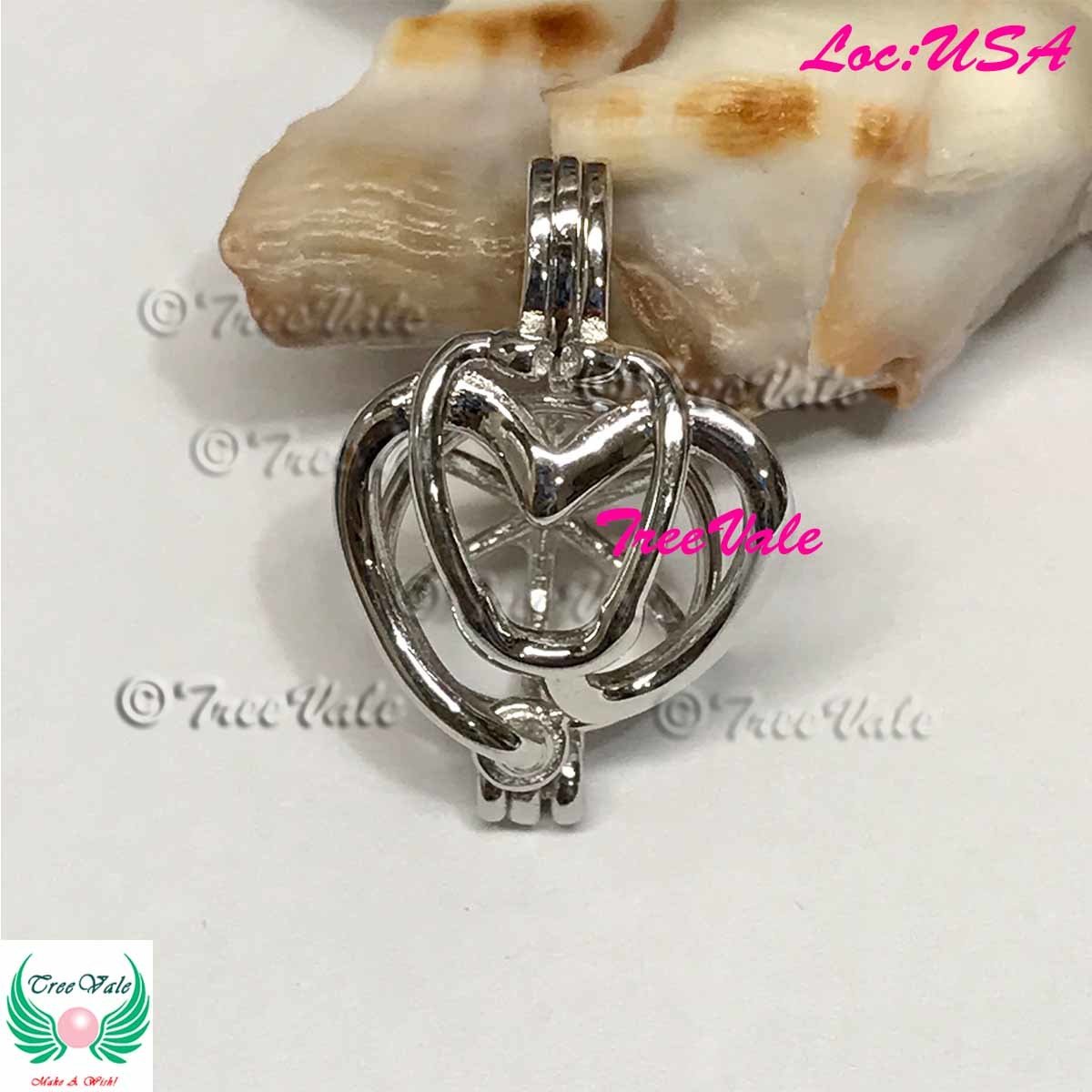 Doctor Stethoscope - Solid 925 Sterling Silver - Locket Pearl Cage Pendant - Hold 6mm-8mm Pearl