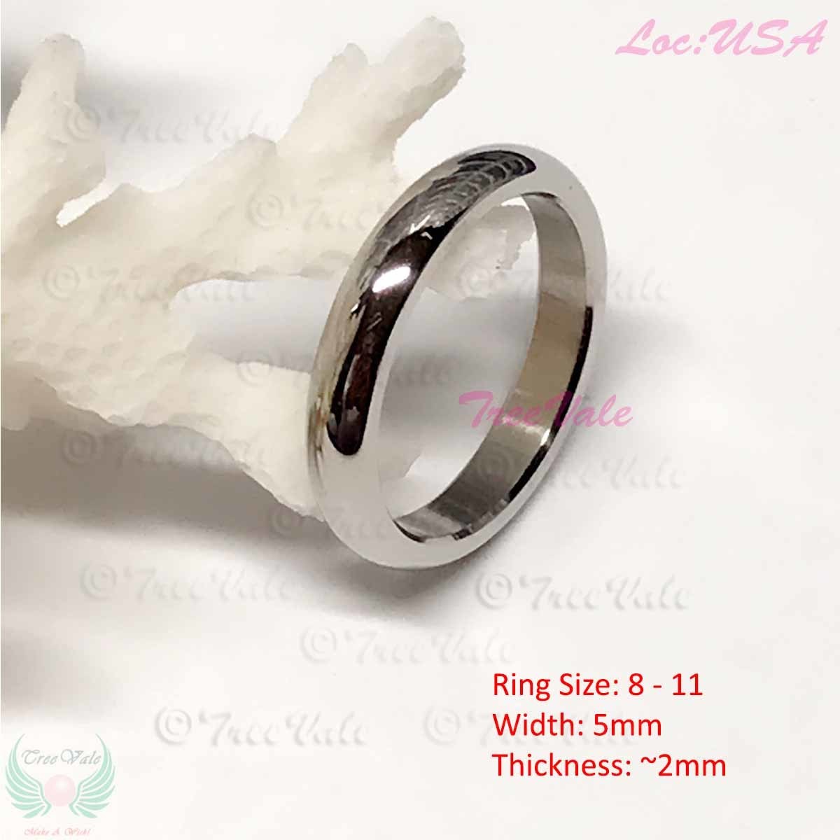 Men Plain Wedding Band Ring - 316L Stainless Steel