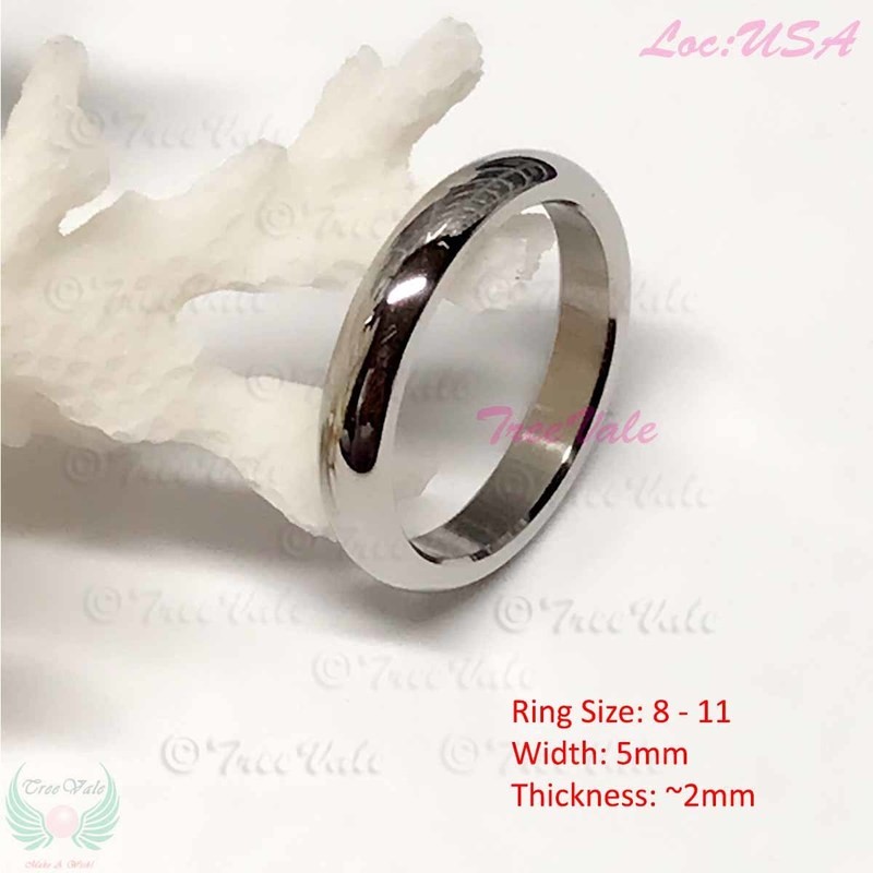 Men Plain Wedding Band Ring - 316L Stainless Steel